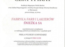 Śnieżka opätovne s titulom„Perla Poľskej Ekonomiky”